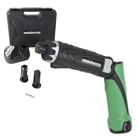 Metabo Hpt 3.6V Cordless 1/4in Hex Drive Screwdriver Li-Ion 2 x 1.5 Ah DB3DL2M